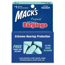 (10 Pairs / Pack) Mack's Original Soft Foam Earplugs MACKS Sleeping Studying Travelling Ear Plugs