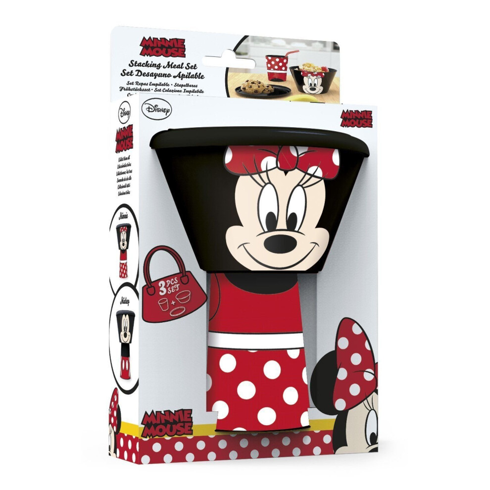 Disney Minnie Mouse Stacking Meal Set - Stacking meal sets - Plate, Cup and Bowl