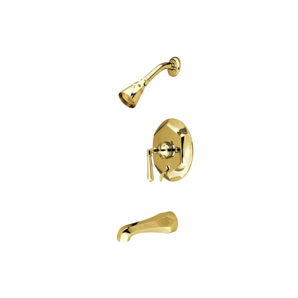 Kingston Brass Kb46320hl Tub & Shower Faucet With Diverter & Metal Lever Handle Polished Brass 663370072574