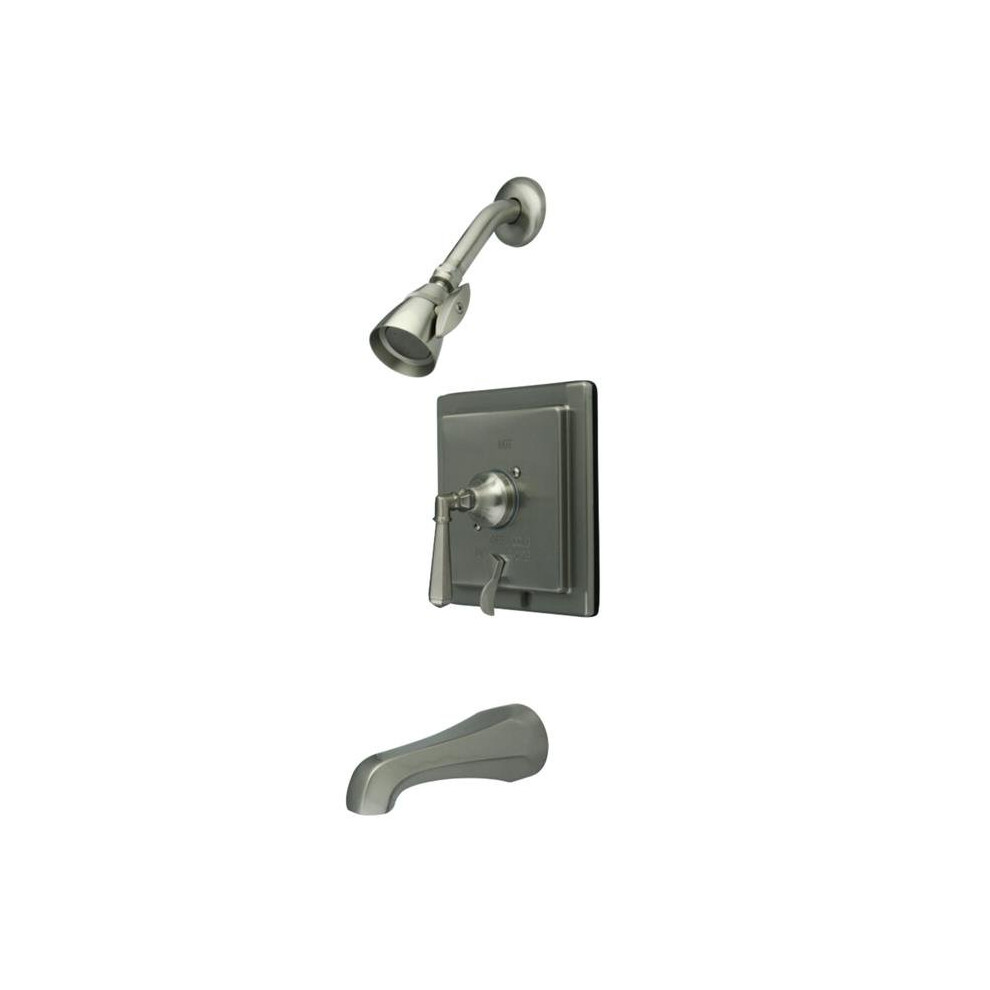 Kingston Brass Kb86584hl Tub & Shower Faucet With Diverter & Metal Lever Handle Satin Nickel 663370117381