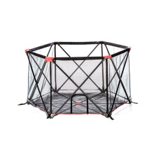 Carlson 2700 6 Panel Portable Pet Yard, Black with Red Accents