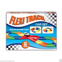 96 Pieces Flexible Track Car Set Make Your Own Tracks Kids Fun Toys Children