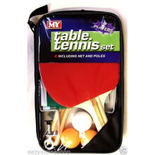 2 PLAYER TABLE TENNIS PING PONG SET BATS 3 BALLS NET POLE SET FUN SPORTS INDOOR