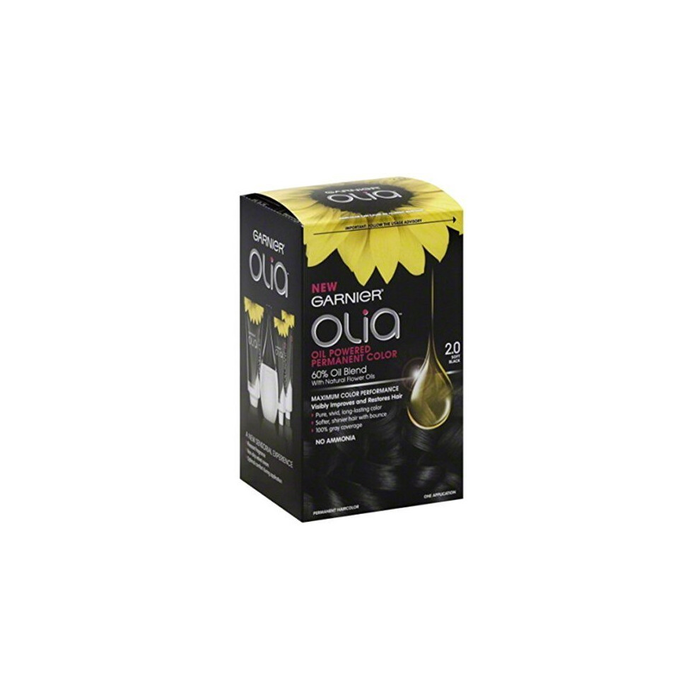 Garnier Olia Oil Powered Permanent Color 2.0 Soft Black 1 Each (Pack of 3)