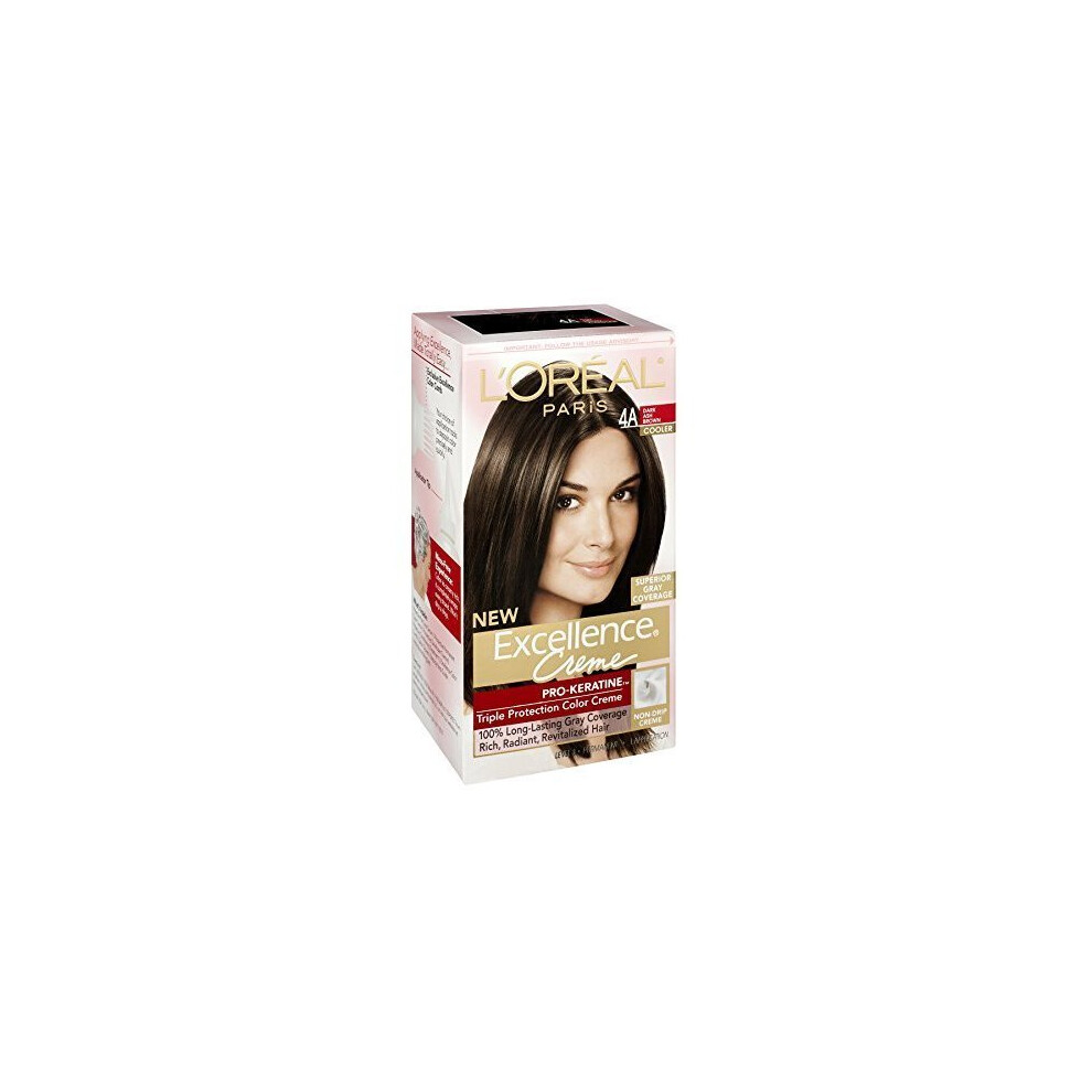 LOreal Paris Excellence Creme Haircolor Dark Ash Brown 4A Cooler 1 ea Pack of 2