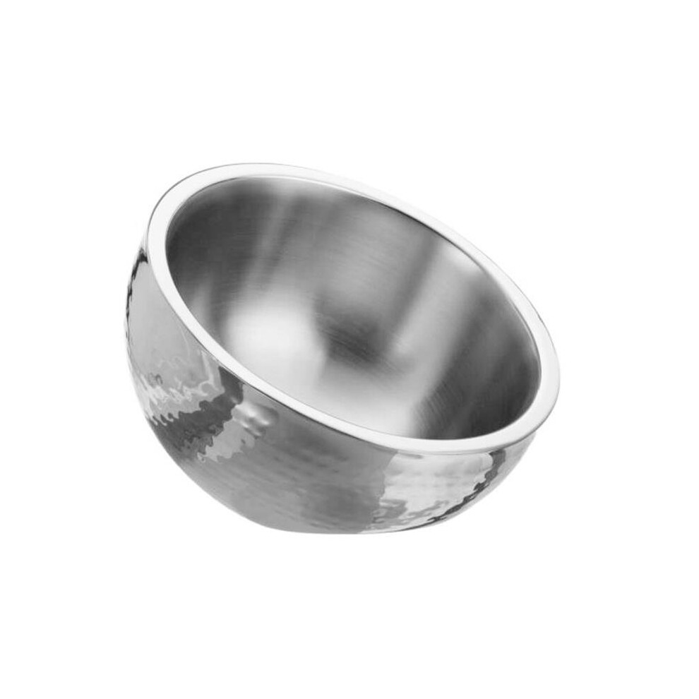 Star Distributors 82277 Stainless Steel Dual-Angle Double-Wall Square Serving Bowl, Hammered 10 in, 3.5 qt