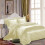 (DOUBLE, CREAM) 6PCS Satin Silk Duvet Cover Bedding Set 1