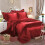 (DOUBLE, RED) 6PCS Satin Silk Duvet Cover Bedding Set 1
