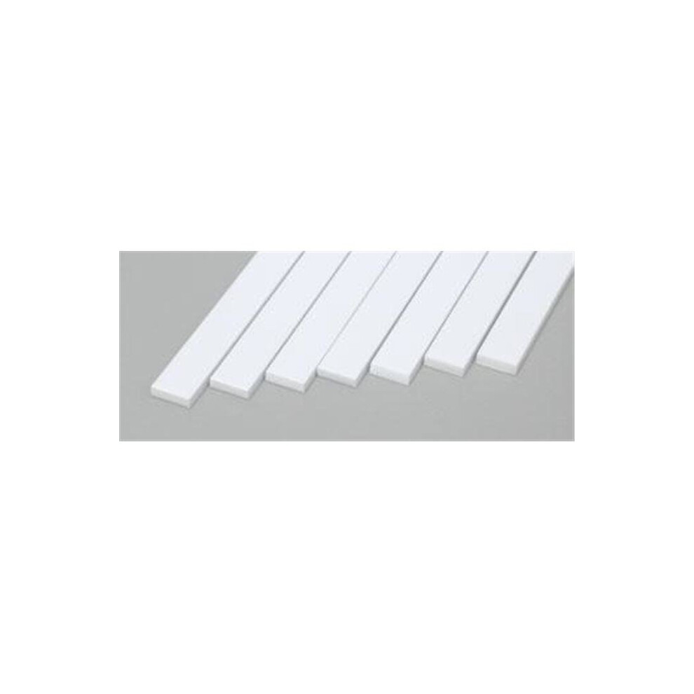 EverGreen EVG169 0.08 x 0.25 in. Styrene Strips Railroad Scratch Building Supply, White