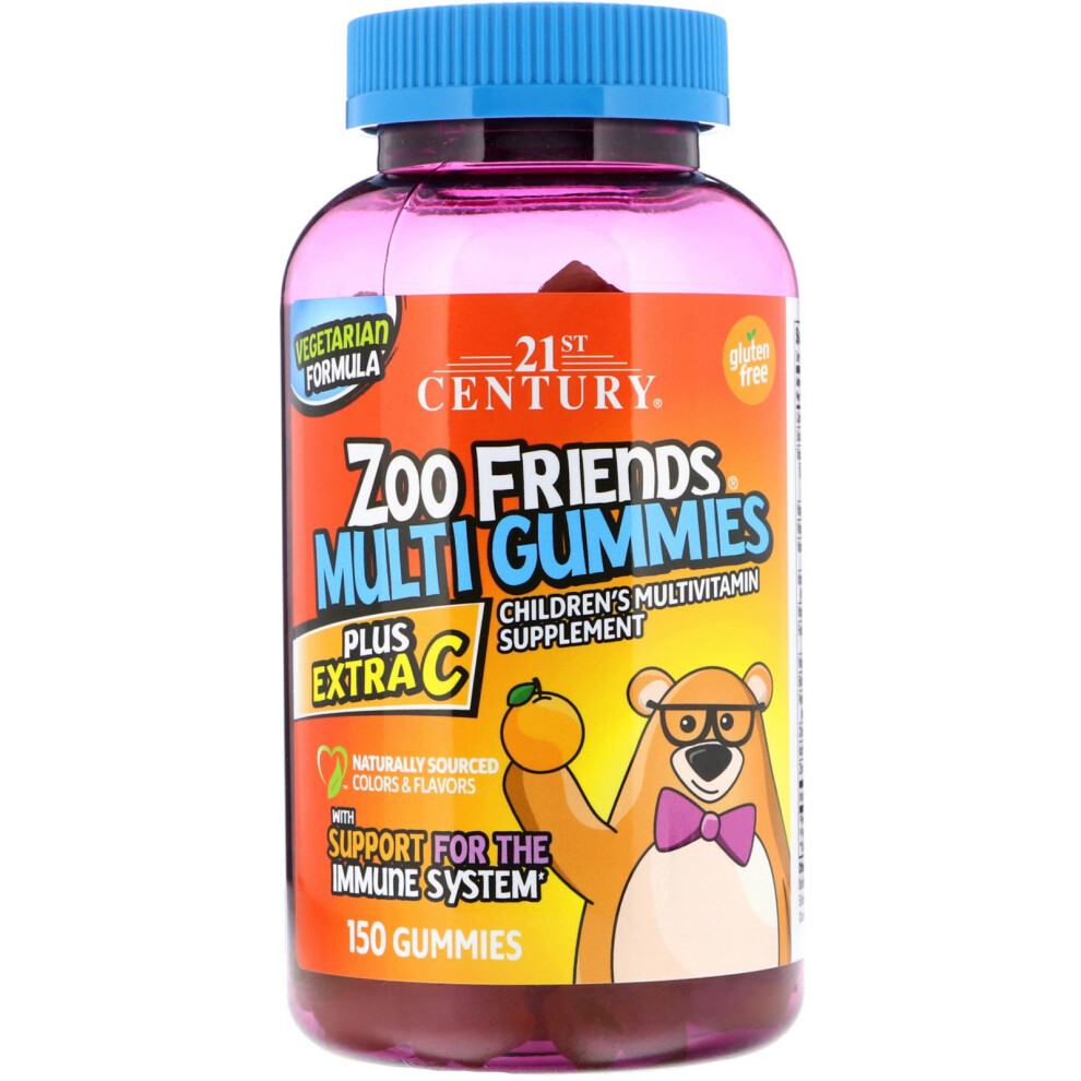 21St Century , Zoo Friends Multi Gummies, Plus Extra C, 150 Gummies