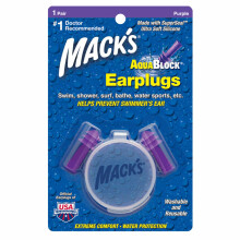 Mack's Soft Flanged AquaBlock Earplugs for Swimming shower surf Earplugs