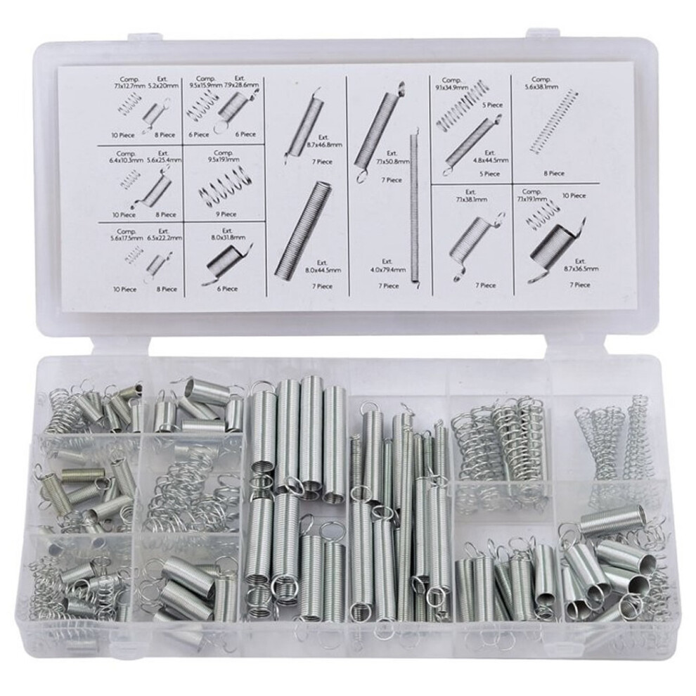 150Pc Assorted Springs Extension Tension Compression Extended Compressed 5029594612982