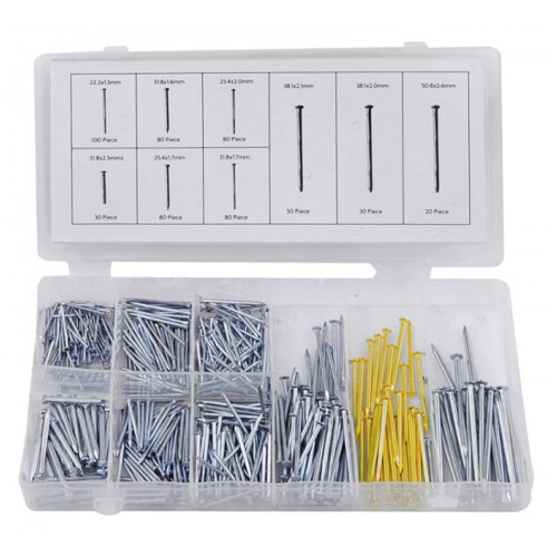 550 Pc Nail Assortment DIY Work Panel Bright & Masonary Rolson 61293 1