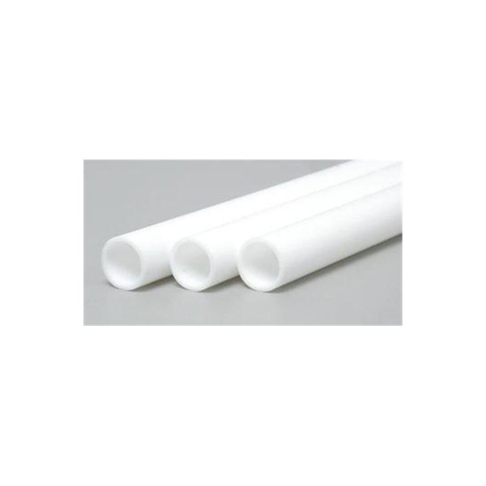 EverGreen EVG230 0.31 in. Styrene Tube Railroad Scratch Building Supply, White