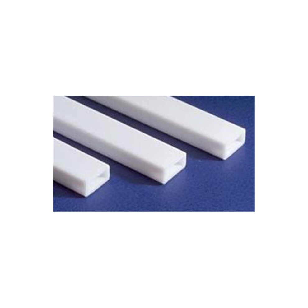 EverGreen EVG259 0.25 x 0.38 in. Styrene Rectangle Tube Railroad Building Supply, White