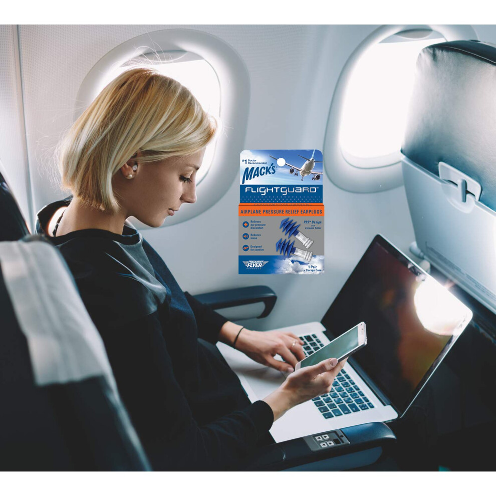 Flying Ear Plugs Mack's Flightguard Airplane Pressure Relief Earplugs For Travel 033732000178
