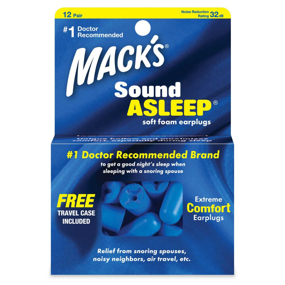 Macks Sleeping Snoring Earplugs Mack's Sound Asleep Soft Foam Travel Ear Plugs