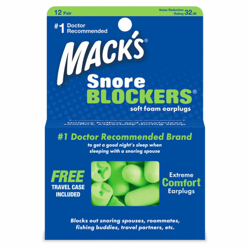 Mack's Snore Blockers Soft Foam Ear Plugs | Travel Ear Plugs