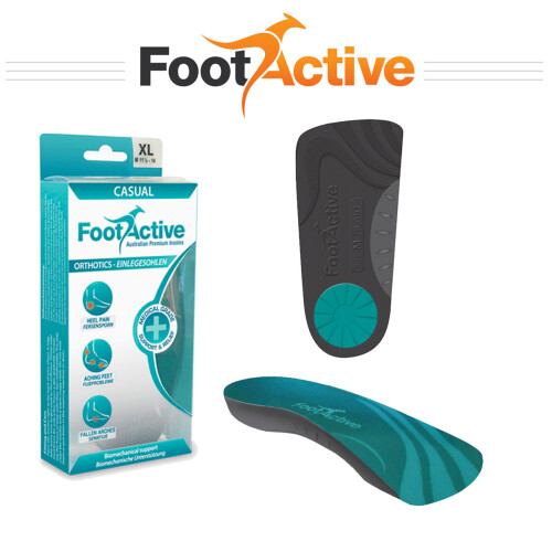 (Small (5 - 6½)) FootActive CASUAL 3/4 length insoles