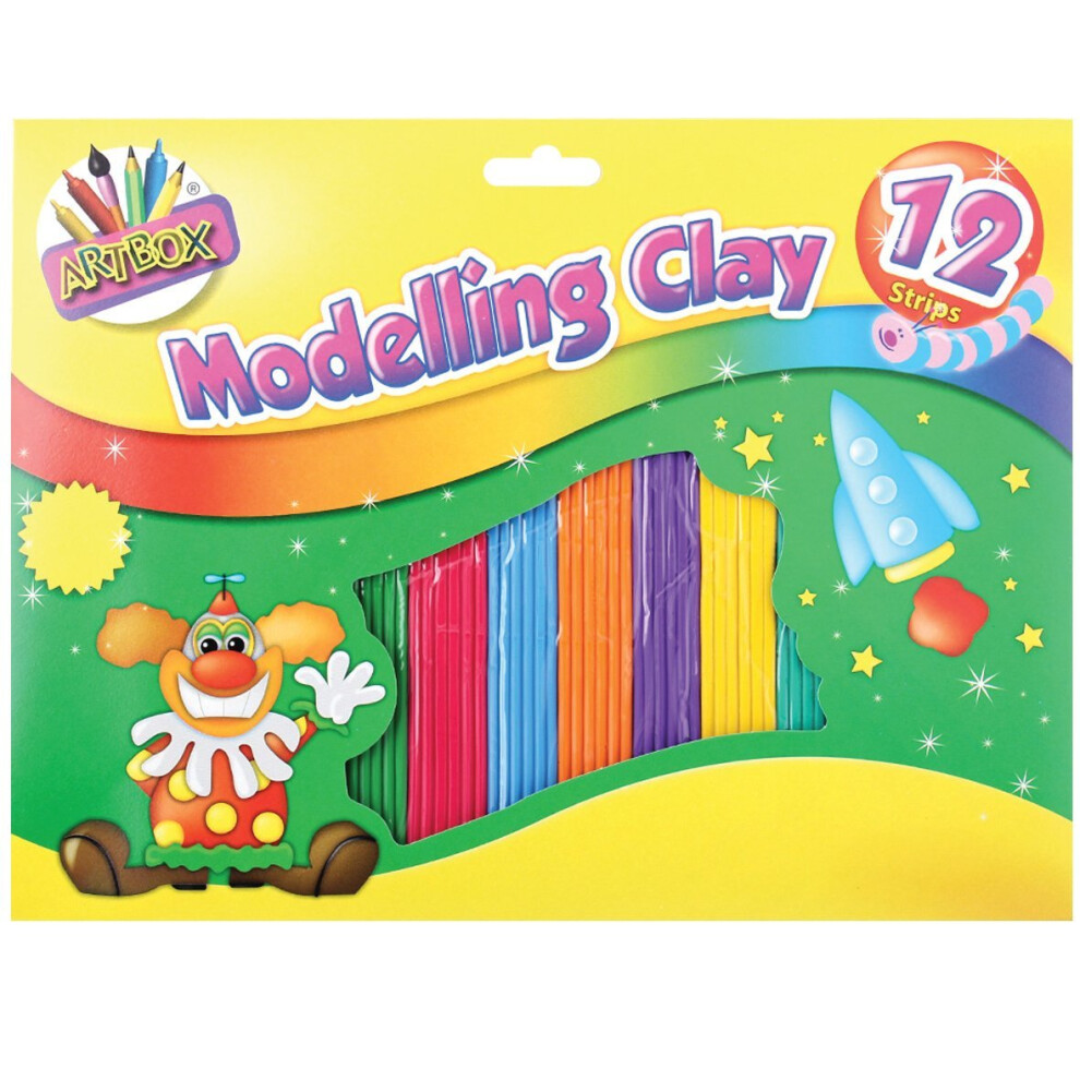 12 Strips Kids Childrens Modelling Clay Plasticine Colourful Art Dough Craft