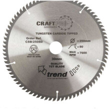 Trend CSB/25080 TCT saw blade 250mm x 80 teeth x 30mm