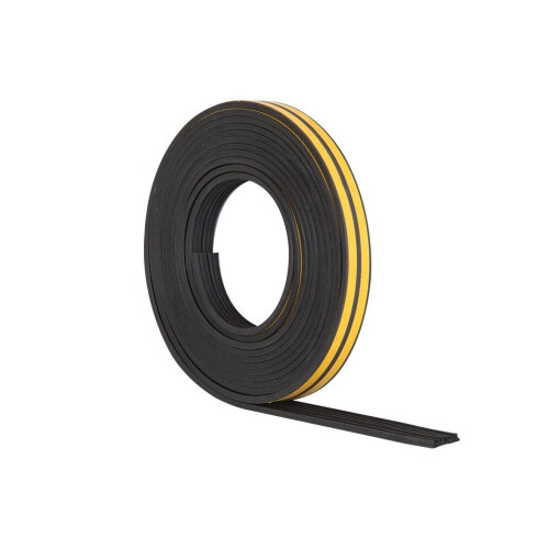 (Black) Stormguard EPDM E Profile Self-Adhesive Rubber Draught Excluder 5m