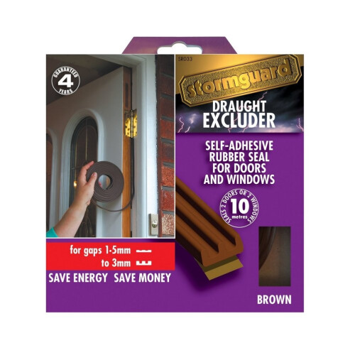Stormguard  10m EPDM 'E' Profile Self-Adeshive Rubber Draught Excluder - Brown … 1
