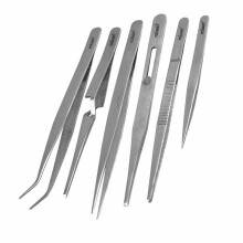 6 Piece Stainless Steel Tweezer Set Metal Tweezers Diy Arts Crafts Rolson 59104