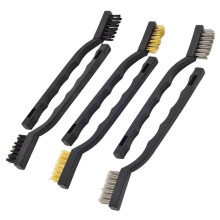 6 Pc Wire Brush Set Toothbrush Type Plastic Handle Brass Nylon And Steel