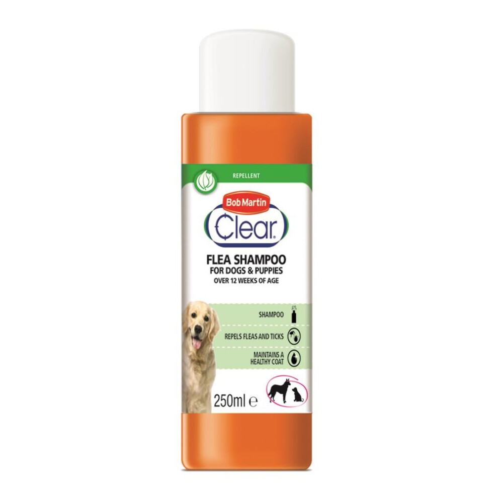 (250ml) Bob Martin Clear Flea Repellent Shampoo For Dogs & Puppies