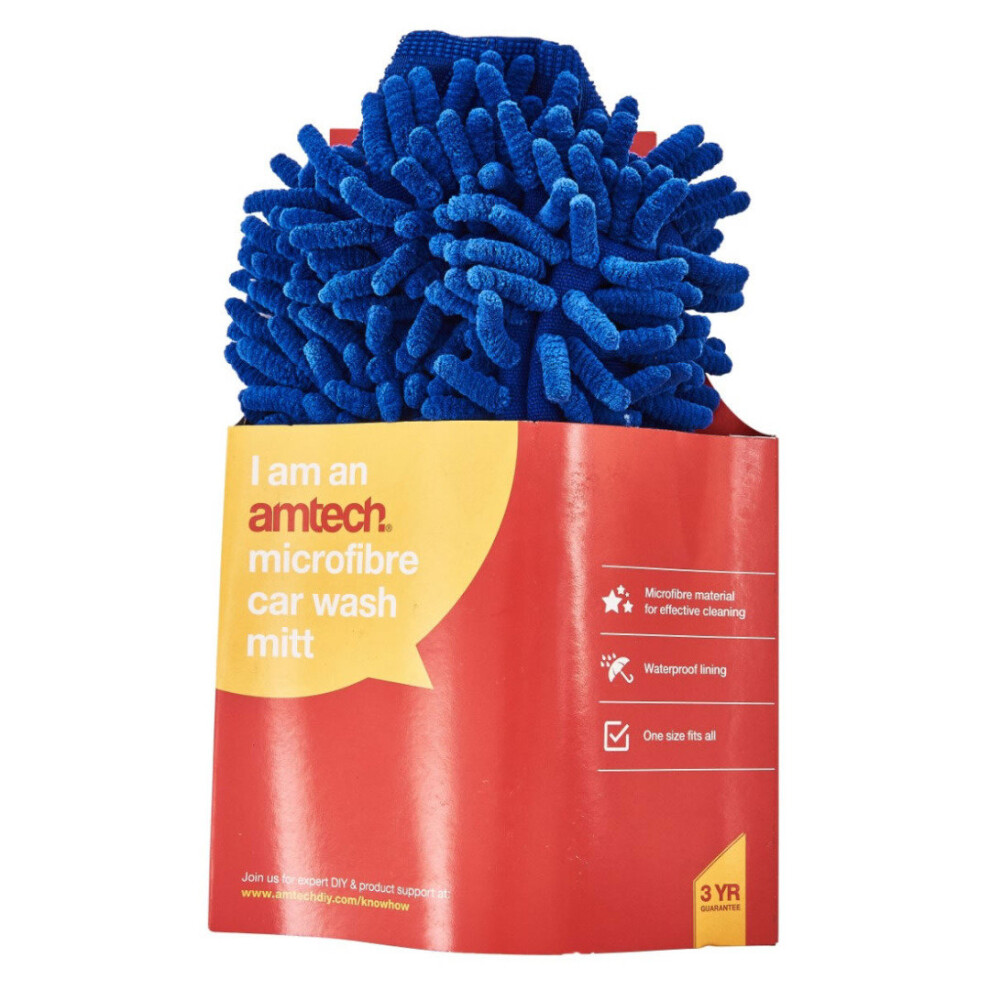 Microfibre Car Wash Washing Cleaning Mitt Glove Duster Micro Fibre Amtech S6316 5032759037834