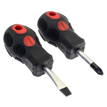 Mini Stubby Screwdriver Set Flat Head Pozi Small Compact Hand Tools Amtech L0340