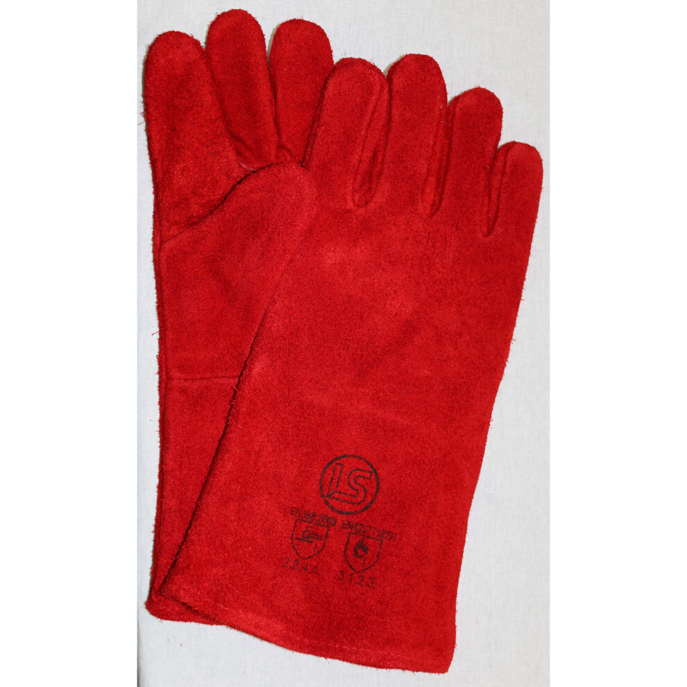 (Red) Stove - Woodburner - Welders Gauntlet - BBQ Glove