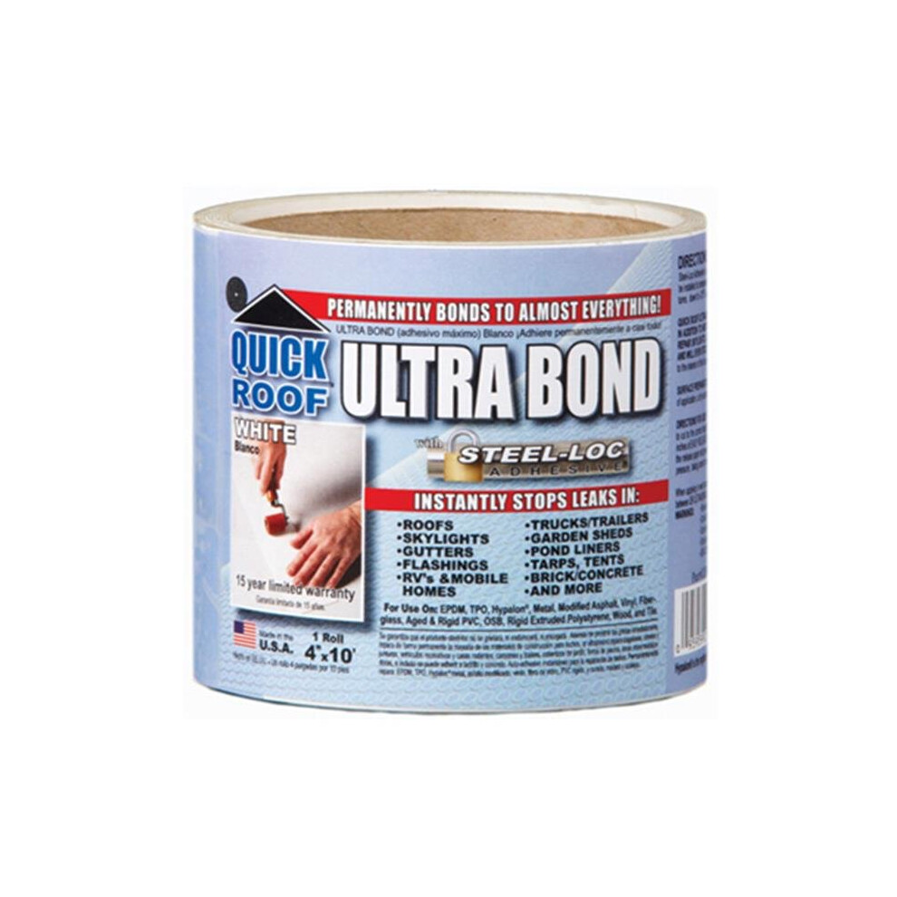 Cofair Products Ubw410 4 In. X 10 Ft. White Ultra Bond Instant Self-Adhesive Roof Repair 095959204104
