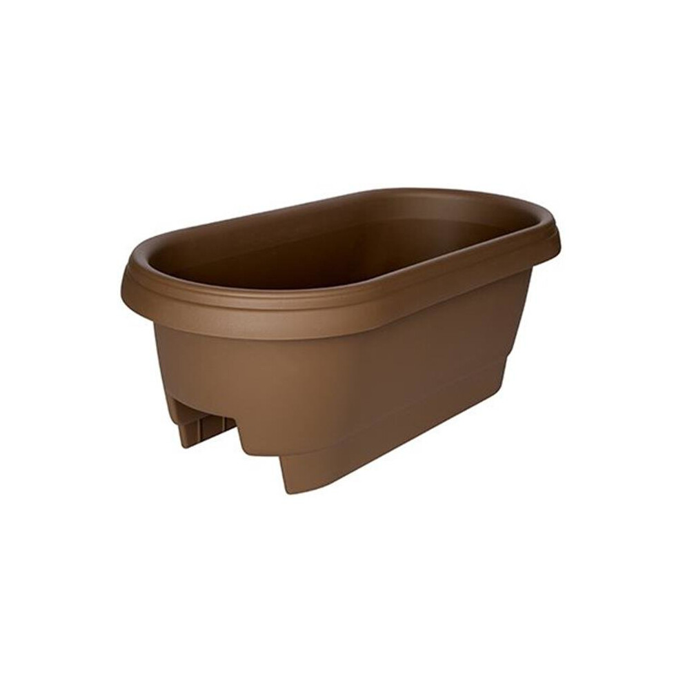 Fiskars 477245-1001 24 in. Chocolate Deck Rail Planter