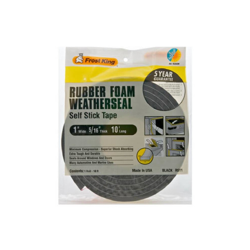 Thermwell R511h Black Foam Weather-Strip Tape 077578012278