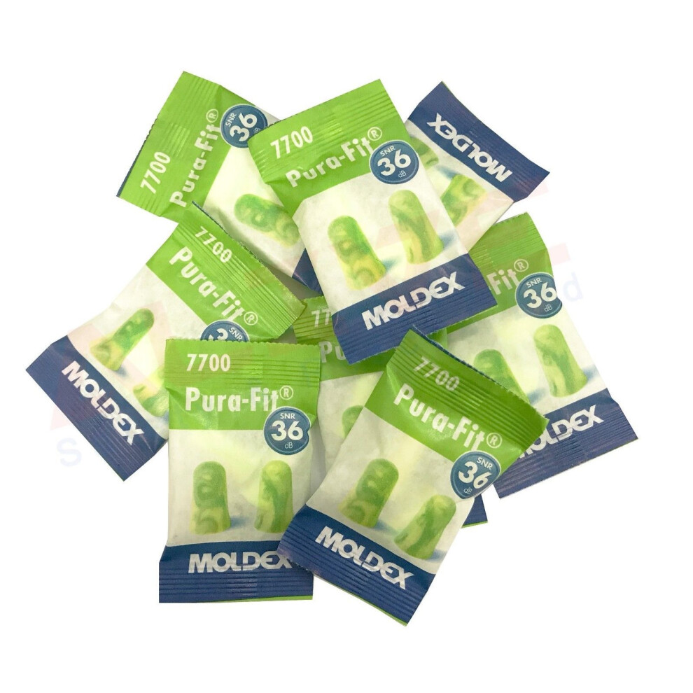 (Pack of 20 Pairs) MOLDEX 7700 Pura-Fit Soft Foam Earplugs SNR: 36dB