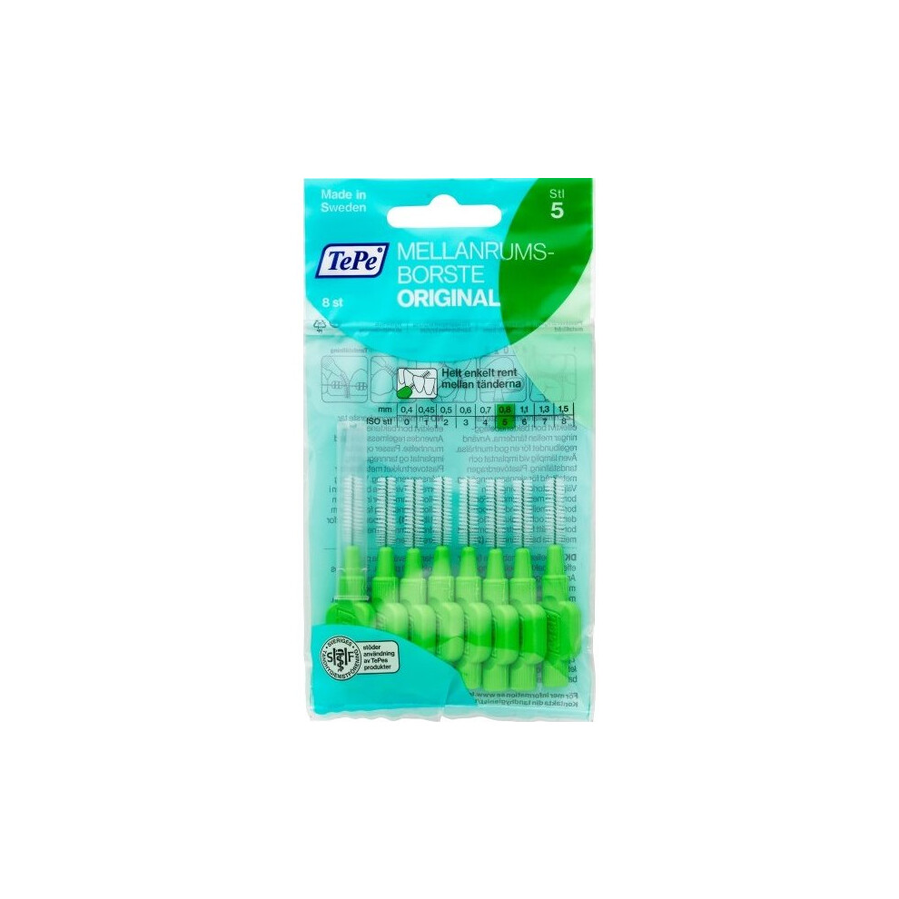 5 x Tepe Interdental Spacer Brush Original 0.8 mm 8 pcs