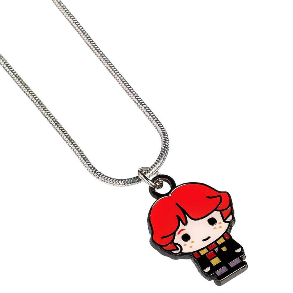 Harry Potter Silver Plated Ron Weasley Chibi Necklace Orange