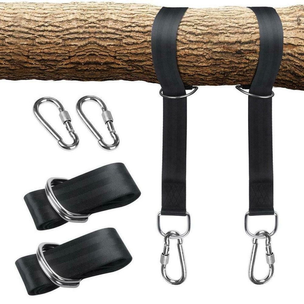 GEEZY Swing Hammock Tree Hanging Kit Straps Hooks Carabiner Garden Swing Fittings