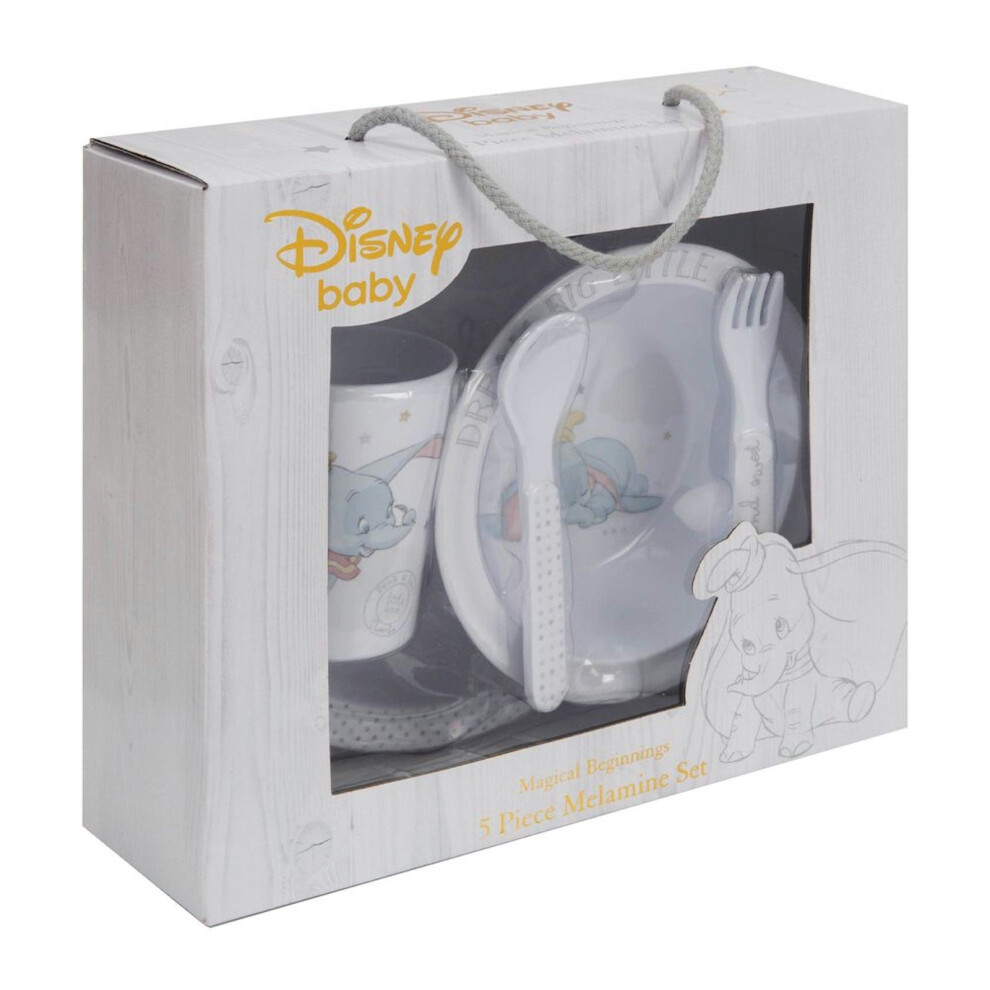 Magical Beginnings 5 Piece Melamine Crockery Set - Dumbo