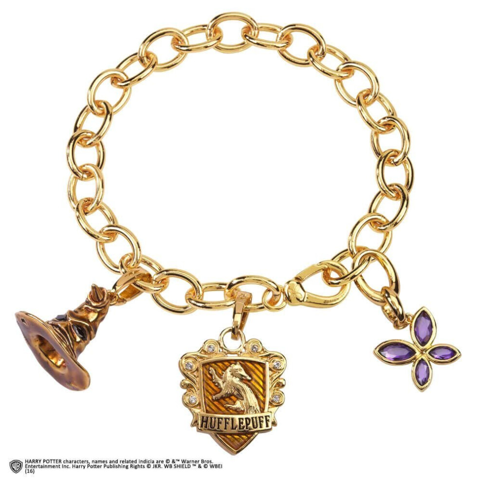 Harry Potter Lumos Hufflepuff Charm Bracelet Gold