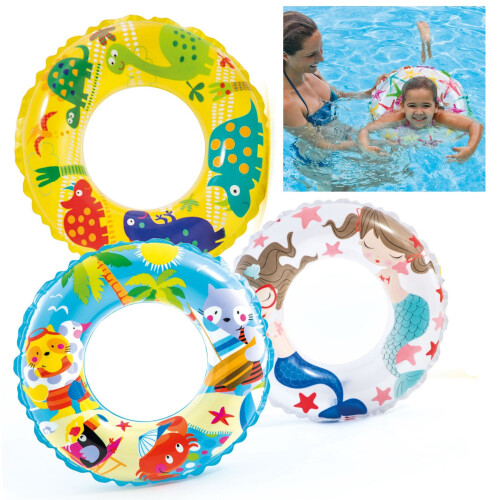 Intex Intex 24" Inflatable Swim Ring Childrens Pool Fun - Assorted Design - Pool Toy
