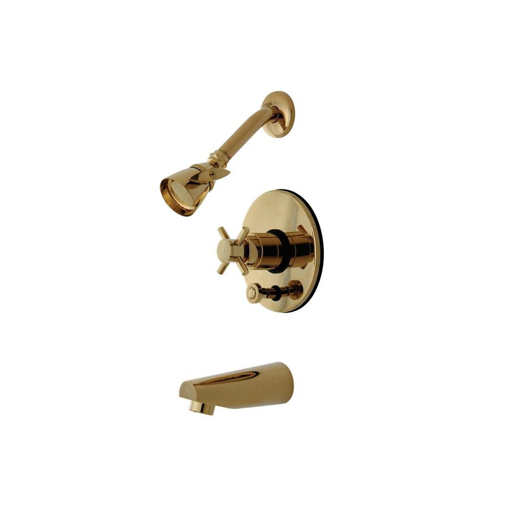 Kingston Brass Kb86920dx Concord Tub & Shower Faucet With Cross Handle, Polished Brass 663370074592