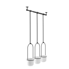 Umbra 1011748-660 Triflora Hanging Planter for Window, Indoor Herb Garden - White & Black