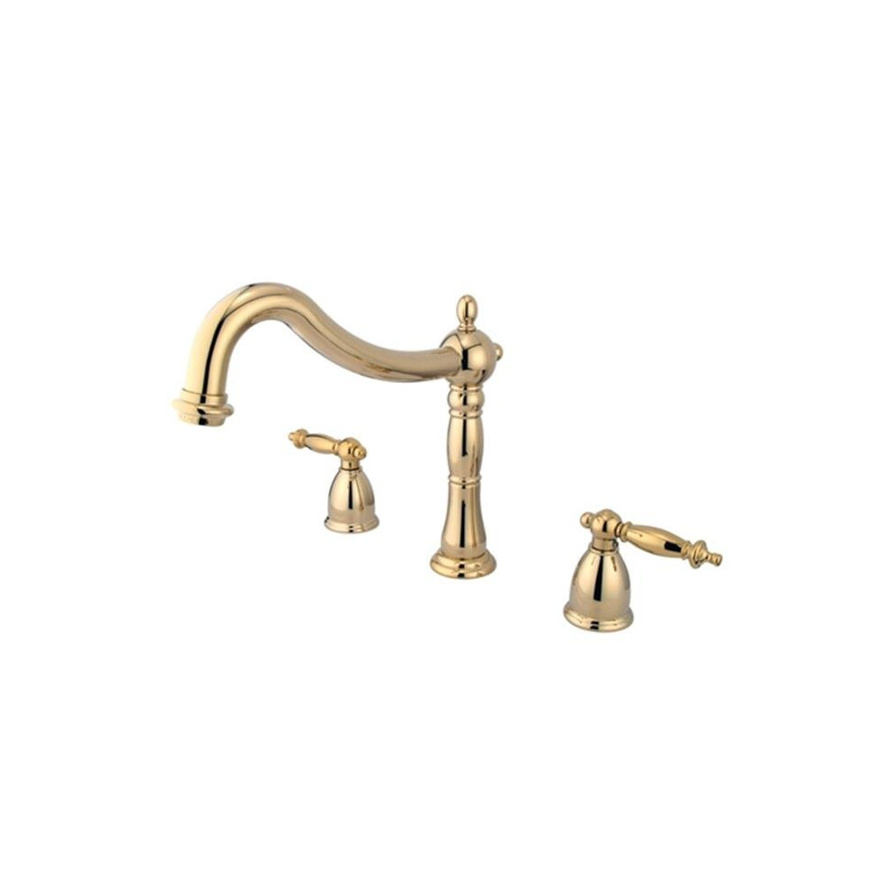 Kingston Brass Ks1342tl Heritage Roman Tub Filler & Metal Lever Handle Polished Brass 663370072017