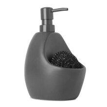 Umbra 330750-149 20 oz Joey Soap Dispenser & Caddy Scrubby Holder, Matte Ceramic & Charcoal