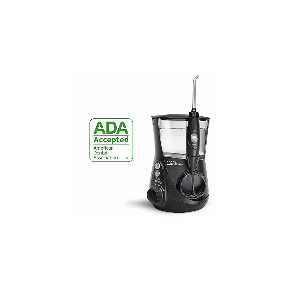 Waterpik WP-662 Water Flosser, Countertop Electric Dental Irrigator, Aquarius Black
