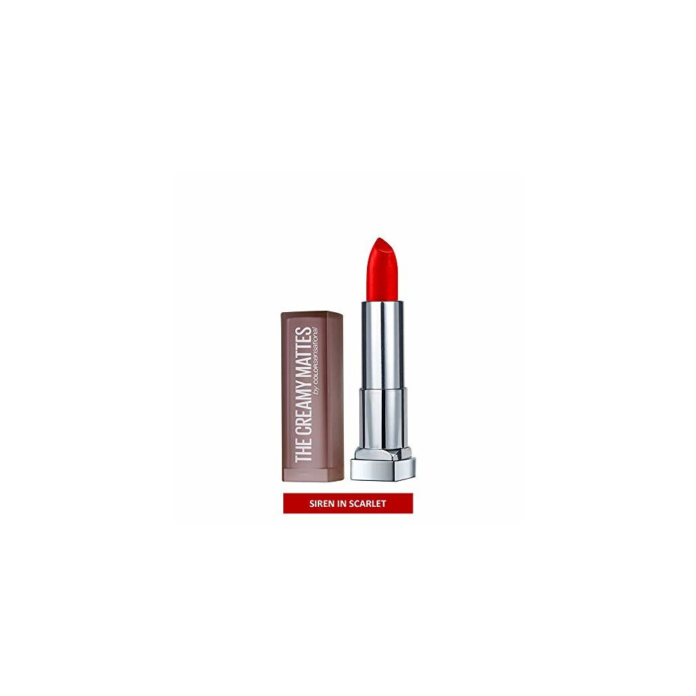 Maybelline New York Color Sensational Red Lipstick Matte Lipstick Siren in Scarlet 0 15 oz