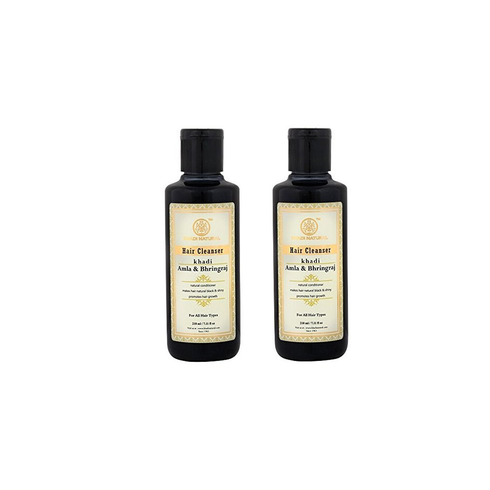 Khadi Natural Herbal Amla Bhringraj Shampoo 210Ml Pack Of 2